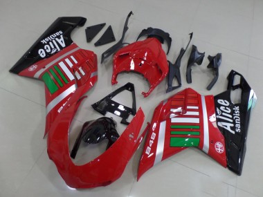 Alice con verde Carenado Moto Ducati 848 1098 1198 2007-2014