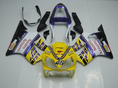 Amarillo Blanco Nastro Azzurro Carenado Moto Honda CBR 600 F4i 2001-2003