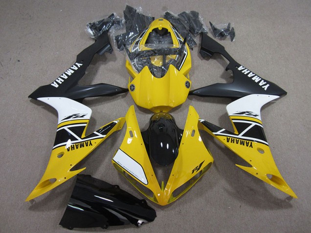 Amarillo Blanco Negro Carenado Moto Yamaha R1 2004-2006 Amarillo Blanco Negro Carenado Moto Yamaha R1 2004-2006