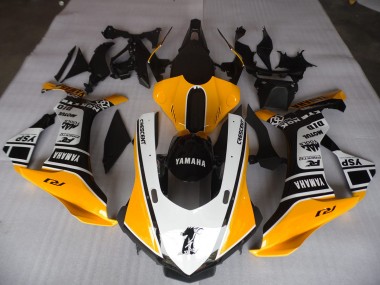 Amarillo Blanco Negro Carenado Moto Yamaha R1 2015-2019