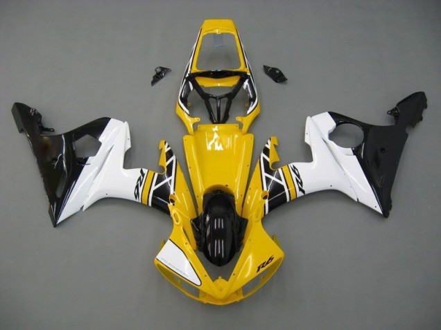 Amarillo Blanco Negro Carenado Moto Yamaha R6 2003-2005 Amarillo Blanco Negro Carenado Moto Yamaha R6 2003-2005