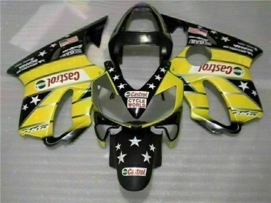 Amarillo Negro Castrol Cycle World Carenado Moto Honda CBR 600 F4i 2001-2003