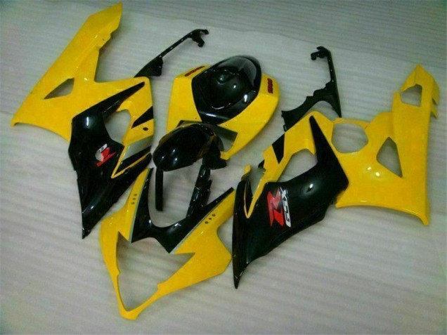 Amarillo Negro Kit Completo Carenado Moto Suzuki GSXR 1000 K5 2005-2006 Amarillo Negro Kit Completo Carenado Moto Suzuki GSXR 1000 K5 2005-2006