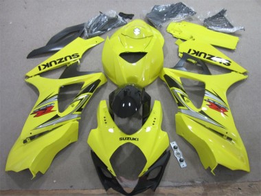 Amarillo Negro Kits Completo Carenado Moto Suzuki GSXR 1000 K7 2007-2008
