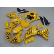 Amarillo Negro Llama Carenado Moto Yamaha R1 2012-2014