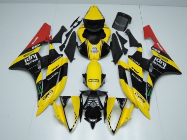 Amarillo Negro Monster Carenado Moto Yamaha R6 2006-2007