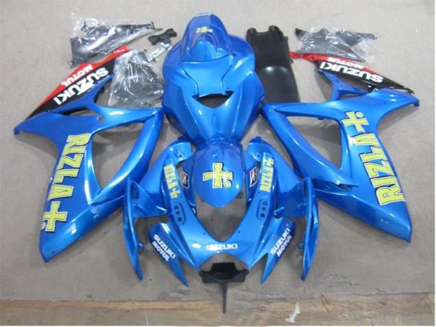 Azul Amarillo Rizla Carenado Moto Suzuki GSXR 600 K6 2006-2007 Azul Amarillo Rizla Carenado Moto Suzuki GSXR 600 K6 2006-2007