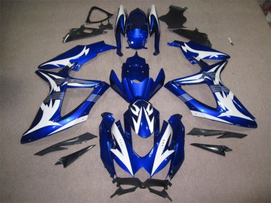Azul Blanco Carenado Moto Suzuki GSXR 600 K8 2008-2010