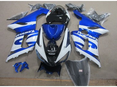 Azul Blanco Carrocería Motocicletas Kawasaki ZX6R 2005-2006