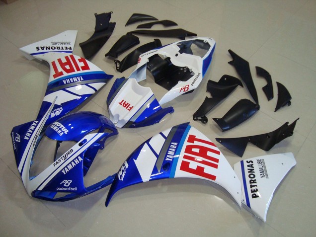Azul Blanco Fiat Carenado Moto Yamaha R1 2009-2011 Azul Blanco Fiat Carenado Moto Yamaha R1 2009-2011