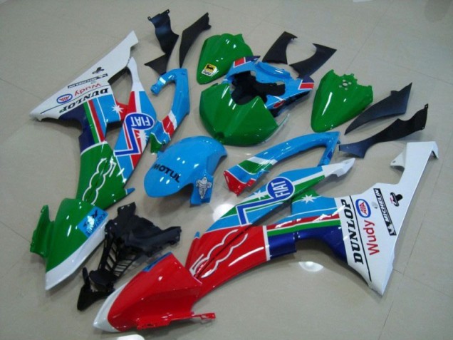 Azul Blanco Fiat Verde Rojo Wudy Motul Dunlop Carenado Moto Yamaha R6 2008-2016 Azul Blanco Fiat Verde Rojo Wudy Motul Dunlop Carenado Moto Yamaha R6 2008-2016