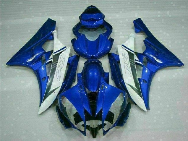 Azul Blanco Kit Completo Carenado Moto Yamaha R6 2006-2007 Azul Blanco Kit Completo Carenado Moto Yamaha R6 2006-2007