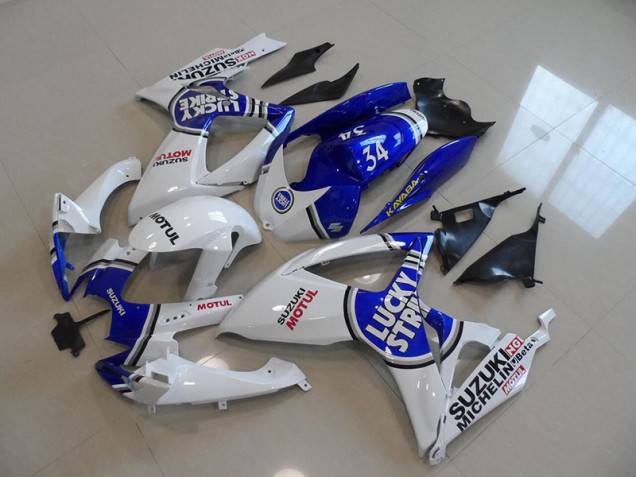 Azul Blanco Lucky Strike Motul 34 Carenado Moto Suzuki GSXR 750 K6 2006-2007 Azul Blanco Lucky Strike Motul 34 Carenado Moto Suzuki GSXR 750 K6 2006-2007