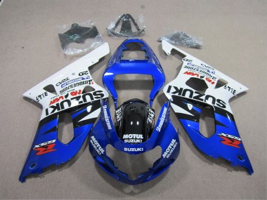 Azul Blanco Motul ABS Carenado Motocicleta Suzuki GSXR 600 K1 K2 K3 2001-2003
