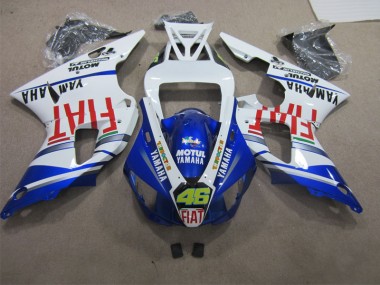 Azul Blanco Motul Fiat 46 Carenado Moto Yamaha R1 1998-1999