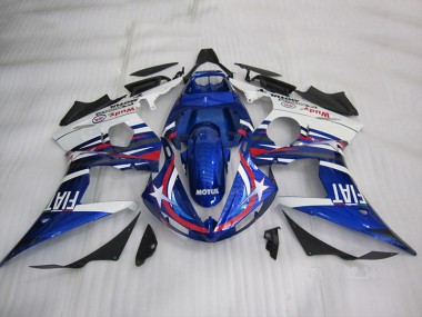 Azul Blanco Motul Fiat Kit Completo Carenado Moto Yamaha R6 2003-2005