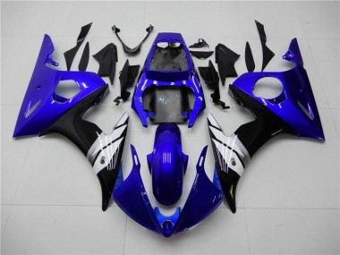 Azul Blanco Negro Carenado Moto Yamaha R6 2003-2005