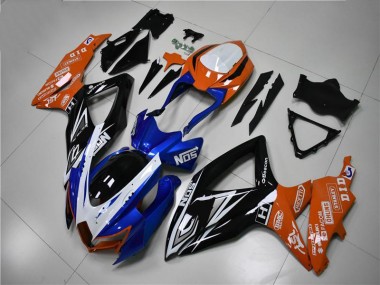 Azul Naranja Carenado Moto Suzuki GSXR 600 / 750 K8 2008-2010