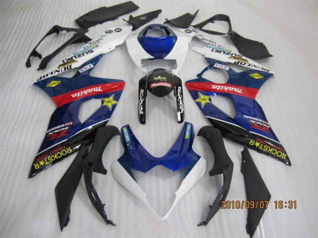 Azul Negro Rockstar Carenado Moto Suzuki GSXR 1000 K5 2005-2006 Azul Negro Rockstar Carenado Moto Suzuki GSXR 1000 K5 2005-2006