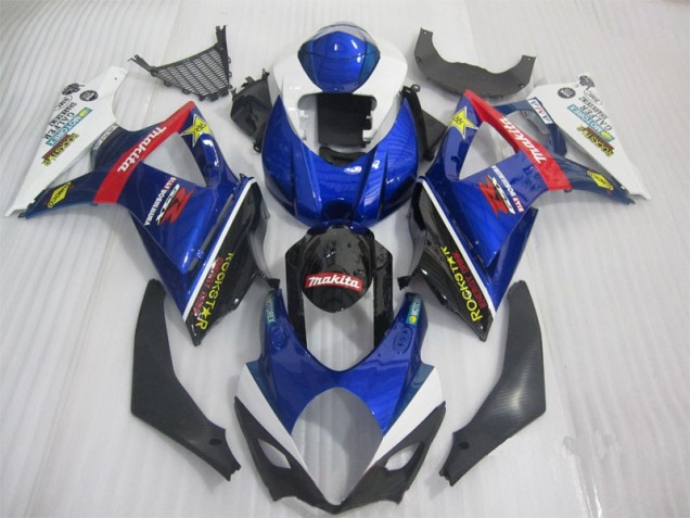 Azul Negro Rockstar Carenado Moto Suzuki GSXR 1000 K7 2007-2008 Azul Negro Rockstar Carenado Moto Suzuki GSXR 1000 K7 2007-2008