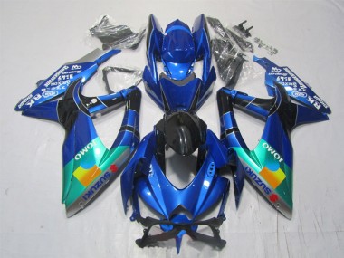 Azul Negro Verde Jomo Carenado Moto Suzuki GSXR 1000 K7 2007-2008