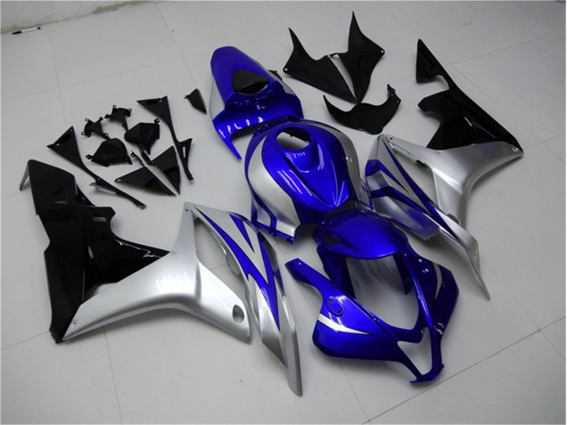 Azul Plata Negro Carenado Moto Honda CBR 600 RR 2007-2008 Azul Plata Negro Carenado Moto Honda CBR 600 RR 2007-2008