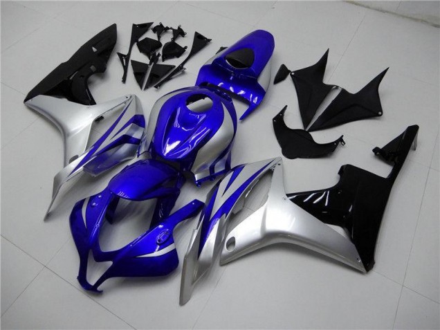 Azul Plata Negro Carenado Moto Honda CBR 600 RR 2007-2008 Azul Plata Negro Carenado Moto Honda CBR 600 RR 2007-2008