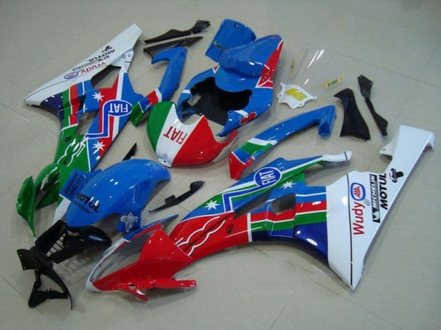 Azul Rojo Blanco Verde Carenado Moto Yamaha R6 2006-2007 Azul Rojo Blanco Verde Carenado Moto Yamaha R6 2006-2007