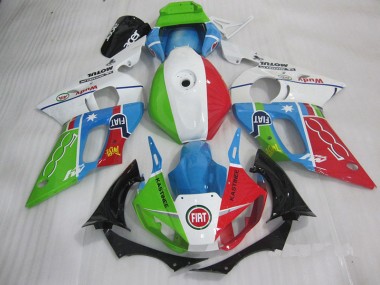 Azul Rojo Fiat Kastinee Carenado Moto Yamaha R6 1998-2002