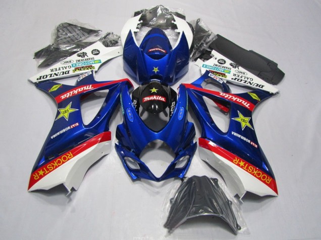 Azul Rojo Rockstar Carenado Moto Suzuki GSXR 1000 K7 2007-2008 Azul Rojo Rockstar Carenado Moto Suzuki GSXR 1000 K7 2007-2008