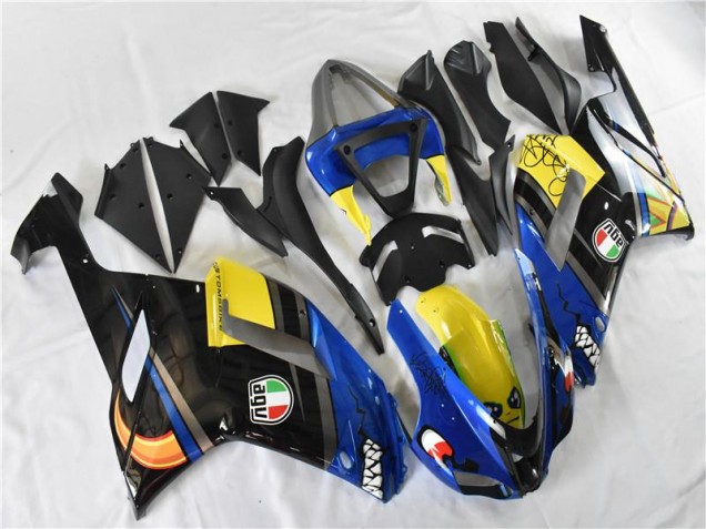 Azul Tiburón Carenado Moto Kawasaki ZX6R 2007-2008 Azul Tiburón Carenado Moto Kawasaki ZX6R 2007-2008