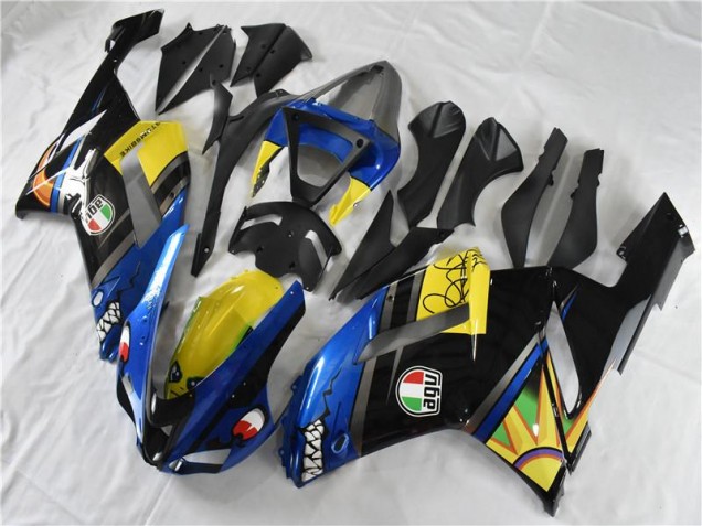Azul Tiburón Carenado Moto Kawasaki ZX6R 2007-2008 Azul Tiburón Carenado Moto Kawasaki ZX6R 2007-2008