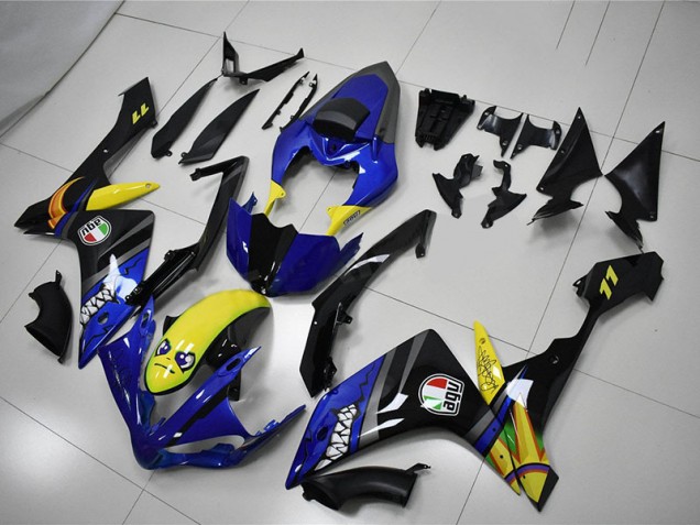 Azul Tiburón Carenado Moto Yamaha R1 2007-2008 Azul Tiburón Carenado Moto Yamaha R1 2007-2008