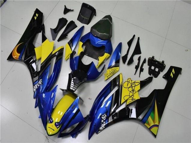 Azul Tiburón Carenado Moto Yamaha R6 2006-2007 Azul Tiburón Carenado Moto Yamaha R6 2006-2007