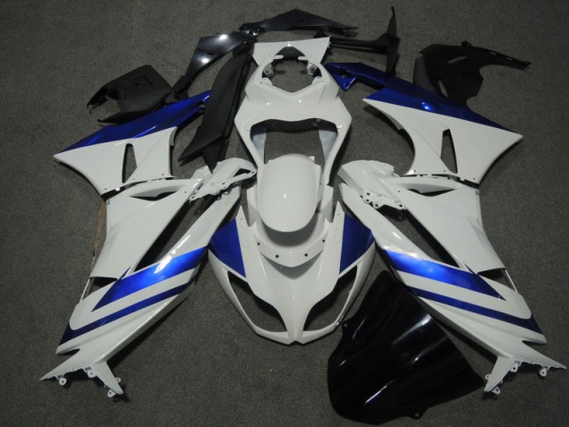 Blanco Azul Carenado Moto Kawasaki ZX6R 2009-2012 Blanco Azul Carenado Moto Kawasaki ZX6R 2009-2012