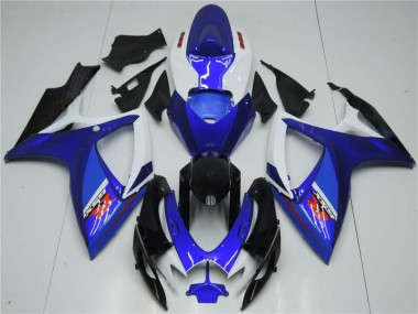 Blanco Azul Kit Carenado Moto Suzuki GSXR 600 / 750 K6 2006-2007