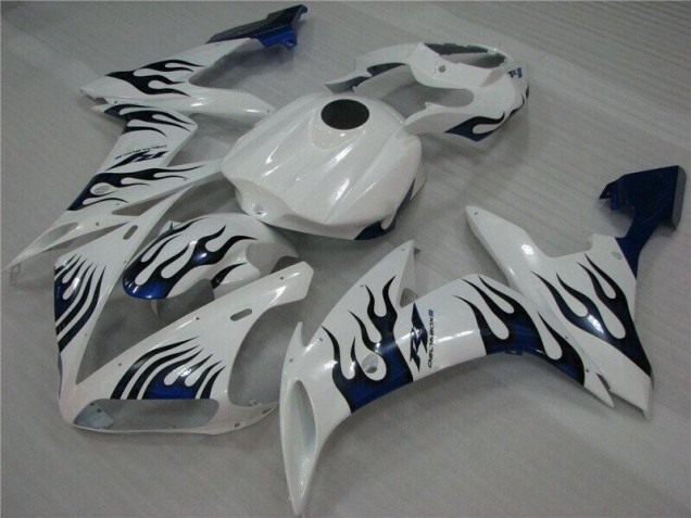 Blanco Azul Llama Carenado Moto Yamaha R1 2004-2006 Blanco Azul Llama Carenado Moto Yamaha R1 2004-2006