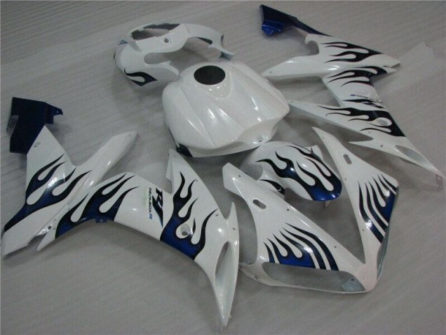 Blanco Azul Llama Carenado Moto Yamaha R1 2004-2006 Blanco Azul Llama Carenado Moto Yamaha R1 2004-2006