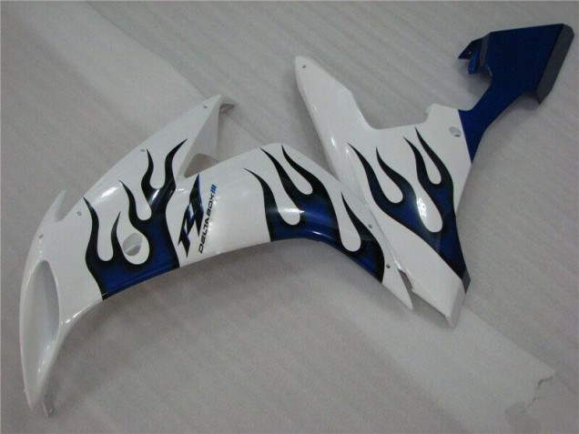Blanco Azul Llama Carenado Moto Yamaha R1 2004-2006 Blanco Azul Llama Carenado Moto Yamaha R1 2004-2006