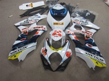 Blanco Azul Oscuro Dog Carenado Moto Suzuki GSXR 1000 K7 2007-2008