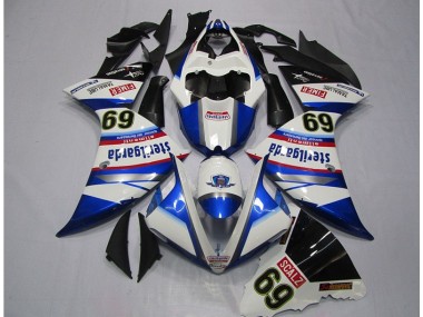 Blanco Azul Sterilgarda SCALZ 69 Carenado Moto Yamaha R1 2009-2011