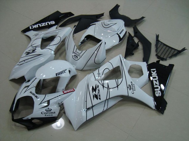 Blanco Corona Carenado Moto Suzuki GSXR 1000 K7 2007-2008 Blanco Corona Carenado Moto Suzuki GSXR 1000 K7 2007-2008