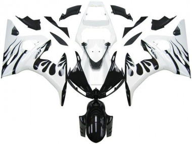 Blanco Llama Negro Carenado Moto Yamaha R6 2003-2005