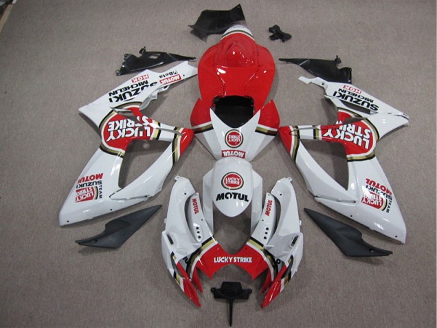 Blanco Lucky Strike Rojo Motul Kit Carenado ABS Completo Suzuki GSXR 1000 K5 2005-2006 Blanco Lucky Strike Rojo Motul Kit Carenado ABS Completo Suzuki GSXR 1000 K5 2005-2006