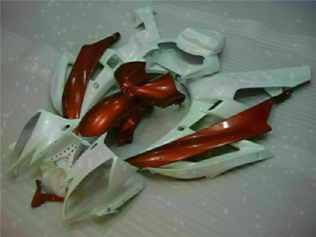 Blanco Marrón Carenado Moto Yamaha R6 2006-2007 Blanco Marrón Carenado Moto Yamaha R6 2006-2007