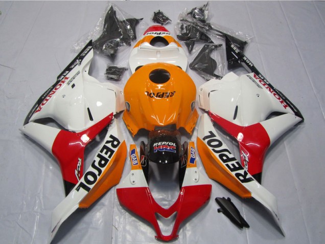 Blanco Naranja Negro Repsol Carenado Moto Honda CBR 600 RR 2009-2012 Blanco Naranja Negro Repsol Carenado Moto Honda CBR 600 RR 2009-2012