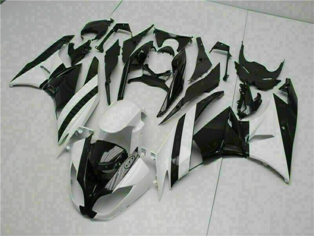 Blanco Negro ABS Moto Plástica Kawasaki ZX6R 2009-2012 Blanco Negro ABS Moto Plástica Kawasaki ZX6R 2009-2012