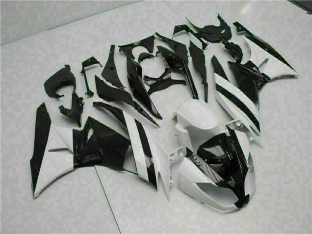 Blanco Negro ABS Moto Plástica Kawasaki ZX6R 2009-2012 Blanco Negro ABS Moto Plástica Kawasaki ZX6R 2009-2012