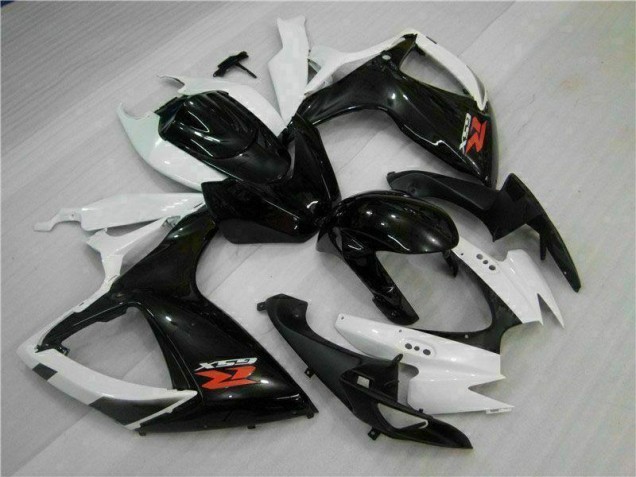 Blanco Negro ABS Moto Plástica Suzuki GSXR 600 / 750 K6 2006-2007 Blanco Negro ABS Moto Plástica Suzuki GSXR 600 / 750 K6 2006-2007