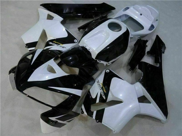 Blanco Negro ABS Moto Plástico Honda CBR 600 RR 2005-2006 Blanco Negro ABS Moto Plástico Honda CBR 600 RR 2005-2006